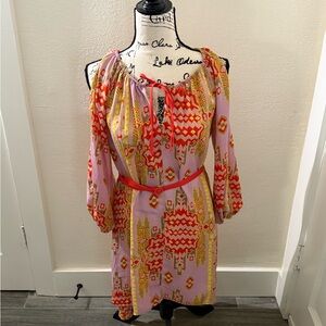 Chelsea & Violet Pink and Orange Midi Dress